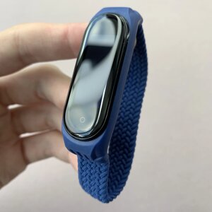 Ремінець для Xiaomi Mi Band 4 тканинний монобраслет 160mm розмір M ремінець на сяомі мі бенд 4 синій brd