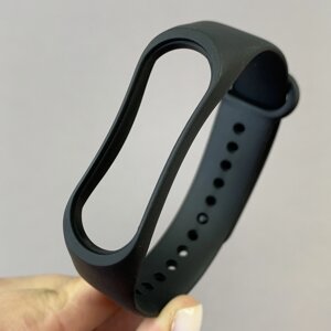 Ремінець для Xiaomi Mi Band 5 силіконовий кольоровий ремінець для фітнес браслета мі бенд 5 чорний BND