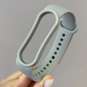 Ремінець для Xiaomi Mi Band 5 силіконовий кольоровий ремінець для фітнес трекера браслета мі бенд 5 сірий BND