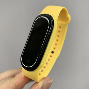 Ремінець для Xiaomi Mi Band 5 силіконовий ремінець для фітнес браслета сяомі мі бенд 5 темно-жовтий bnd