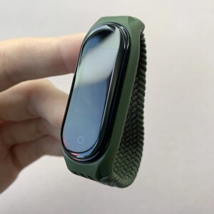 Ремінець для Xiaomi Mi Band 5 тканинний монобраслет 150mm розмір S ремінець на сяомі мі бенд 5 темно-зелений brd