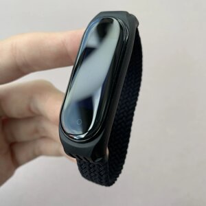 Ремінець для Xiaomi Mi Band 5 тканинний монобраслет 170mm розмір L ремінець на сяомі мі бенд 5 чорний brd