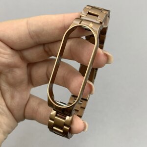Ремінець для Xiaomi Mi Band 6 металевий матовий браслет для фітнес трекера сяомі мі бенд 6 бронзовий stl