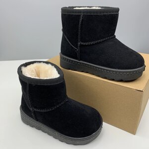 Уггі зимові дитячі зимове утеплене взуття для дитини 25 розмір / устілка 15,7 см чорні