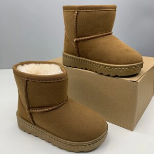 Уггі зимові дитячі зимове утеплене взуття для дитини 28 розмір / устілка 17,4 см коричневі