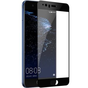 Захисне скло для Huawei P10 на екран 5д HQ захисне скло на телефон хуавей п10 чорне HQG