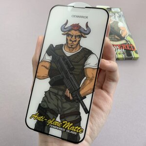 Захисне скло для iPhone 13 OX Warrior матове повноекранне скло на телефон айфон 13 чорне