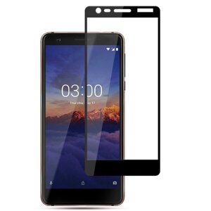 Захисне скло для Nokia 3.1 на екран 5д HQ захисне скло на телефон нокіа 3.1 чорне HQG