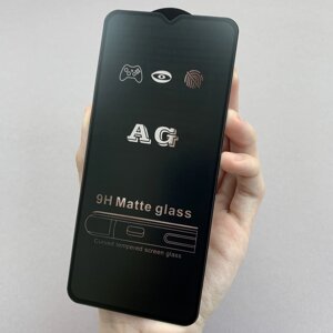 Захисне скло для Samsung Galaxy A02 матове без відбитків скло на телефон самсунг а02 чорне mtt