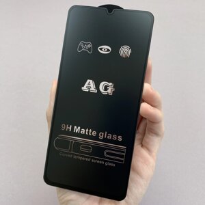 Захисне скло для Samsung Galaxy A20 2019 матове без відбитків скло на самсунг а20 2019 чорне mtt