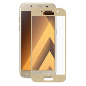 Захисне скло для Samsung Galaxy A7 2017 A720 скло 5д на весь екран на телефон самсунг а7 золоте nfd