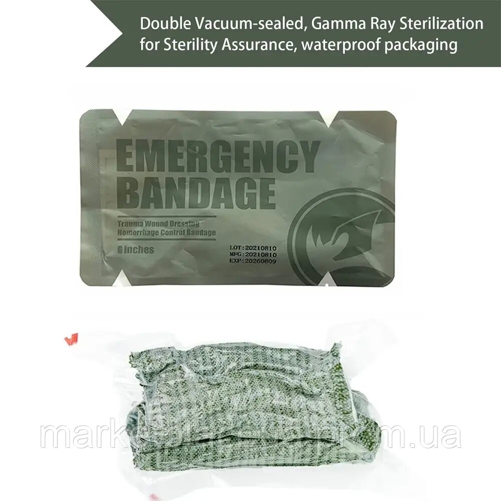 Ізраїльський Бандаж Rhino Rescue 6 дюймів, Кровоспинна Пов'язка Військовий Компресійний від компанії Online Apteka - фото 1