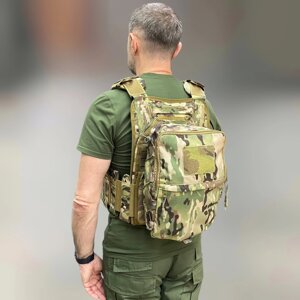 Подсумок-рюкзак сухарный на плитоноску с Молли, Мультикам, Cordura, сумка сухарная тактическая, сумка сухарка