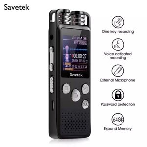 Цифровий диктофон Savetek GS-R07 original, 4 Гб пам'яті, стерео, SD до 64 Гб