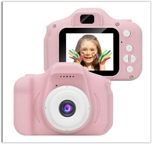 Дитячий фотоапарат бренд JYC X02 рожевий дисплей 2d батарея 400 мАг 8 мегапікселів