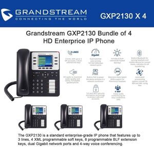 IP-телефон Grandstream GXP2130 комплект з 4 IP-телефонів корпоративного класу високої чіткості