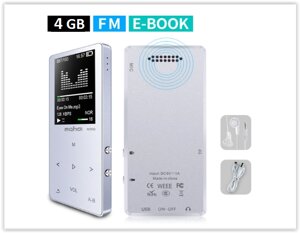 MP3 Плеєр Mahdi M320 4Gb, 80 годин роботи без підзарядки, срібло