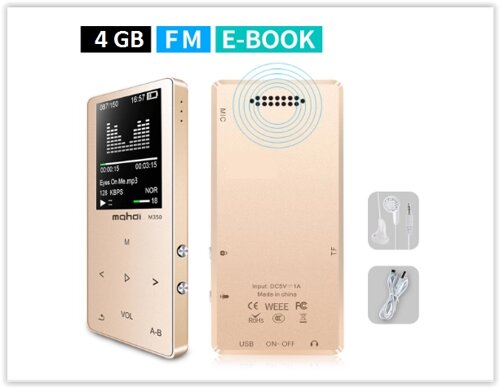 MP3 Плеєр Mahdi M320 4Gb, 80 годин роботи без підзарядки, золото