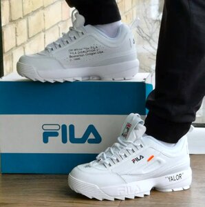 Чоловічі Кросівки Fila Disruptor Білі Філа (розміри: 40,41,42,43,44,45) Відео Огляд