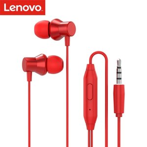 Навушники Lenovo HF130 дротові HiFi стерео з мікрофоном 3.5mm червоні