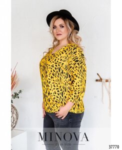 Сорочка жіноча яскраво-жовта леопардовий принт