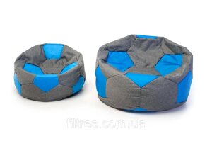 Крісло м'яч сіро-синій 60*60 см