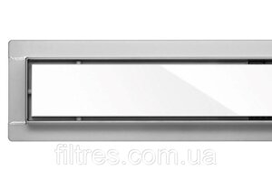 Трап для душу з білим склом FALA WHITE GLASS 600 ММ З НЕРЖАВЕЮЧОЇ СТАЛІ