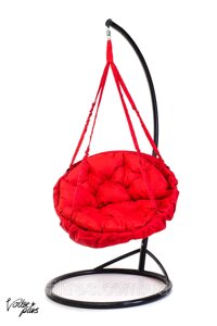 Підвісне Крісло гойдалка-гамак з круглої подушкою Kospa Червоний (150 кг)