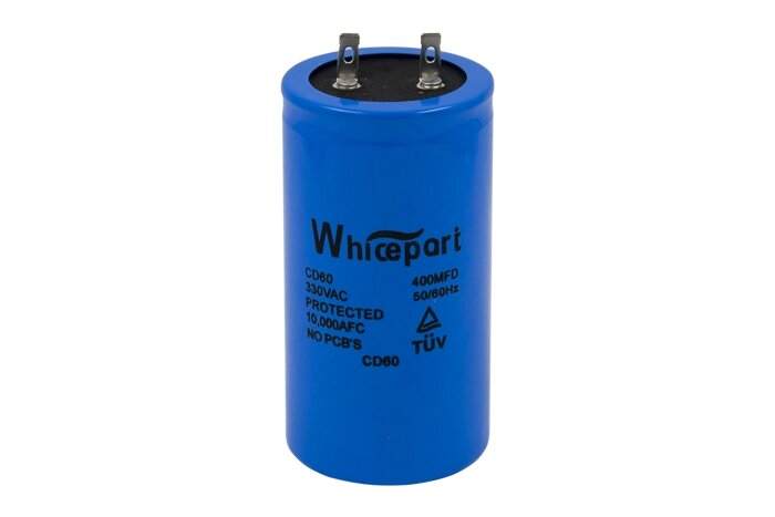 Конденсатор CD60 400 мкФ, 330 В, Whicepart (пусковий, клеми) від компанії Запчастини РК побут - фото 1