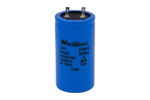 Конденсатор CD60 200 мкФ, 330 В, Whicepart (пусковий, клеми)