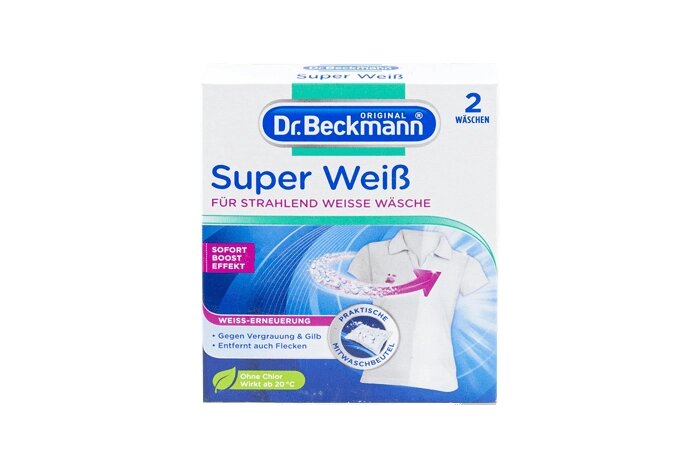 Засіб для відновлення білого кольору тканини Dr. Beckmann Super Weiss, 2 штуки по 40 г від компанії Запчастини РК побут - фото 1