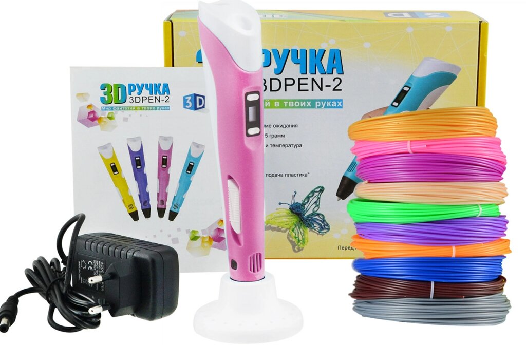 3D ручка з екраном 3d Pen-2 РОЖЕВА + 100м ПЛАСТИКУ В ПОДАРУНОК від компанії Інтернет-магазин  towershop.online - фото 1