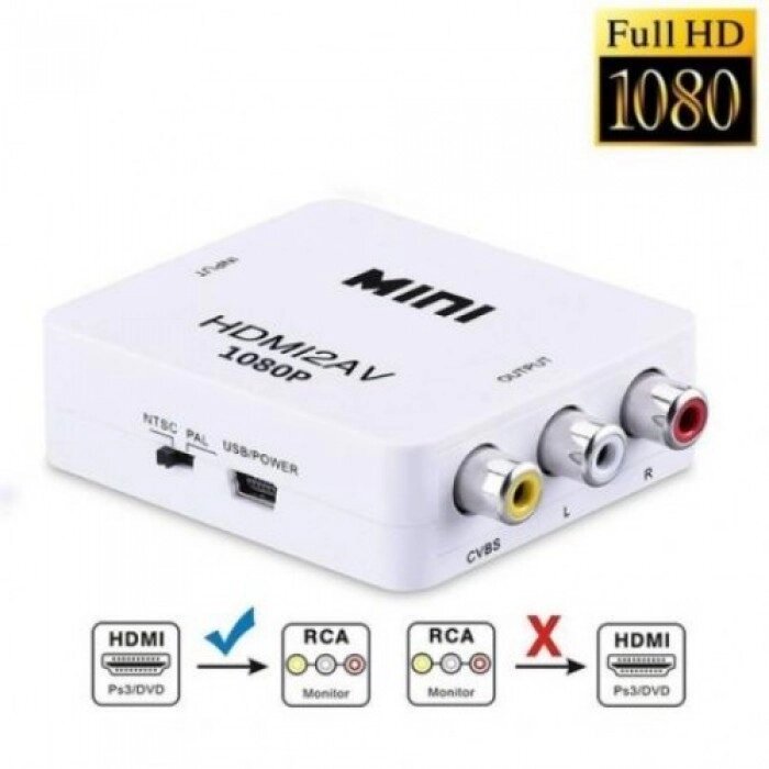 Адаптер HDMI to AV RCA перехідник конвертер 720p/1080p від компанії Інтернет-магазин  towershop.online - фото 1