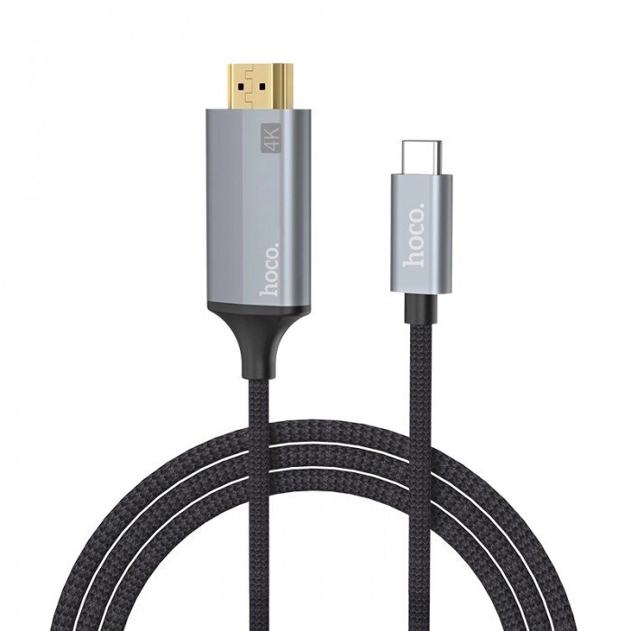 Адаптер Hoco UA13 Type-C до HDMI кабельного адаптера 2K-4K сірий від компанії Інтернет-магазин  towershop.online - фото 1