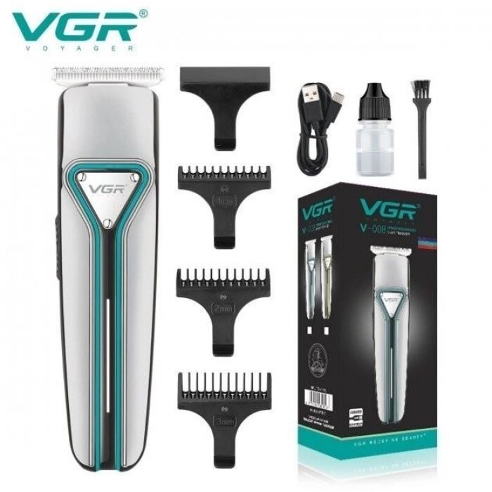 Акумуляторна машинка для стрижки волосся і бороди з 3 насадками VGR V-008 від компанії Інтернет-магазин  towershop.online - фото 1
