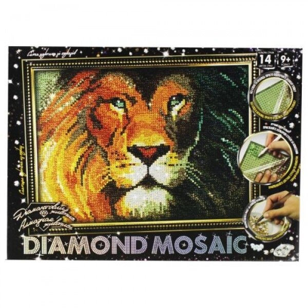 Алмазна мозаїка "DIAMOND MOSAIC. Лев" від компанії Інтернет-магазин  towershop.online - фото 1