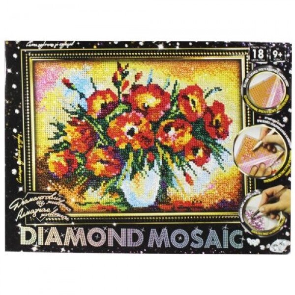 Алмазна живопис "DIAMOND MOSAIC. Маки" від компанії Інтернет-магазин  towershop.online - фото 1