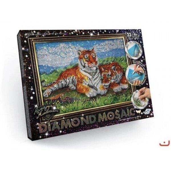 Алмазний живопис "DIAMOND MOSAIC", "Тигри" від компанії Інтернет-магазин  towershop.online - фото 1