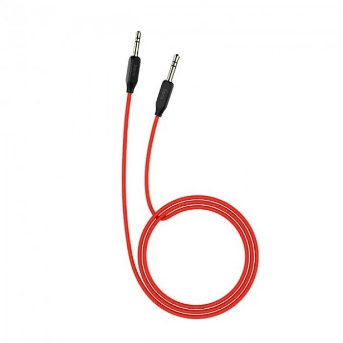 AUX аудіо кабель HOCO (UPA-11) 1 метр Чорний з червоним від компанії Інтернет-магазин  towershop.online - фото 1