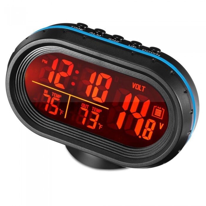 Автомобільний годинник з термометром та вольтметром VST 7009V від компанії Інтернет-магазин  towershop.online - фото 1