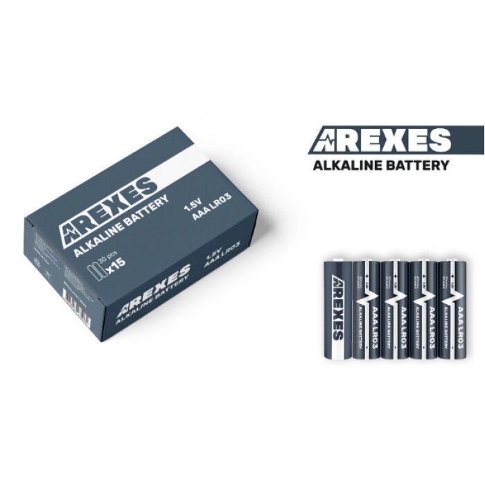 Батарейка Arexes LR03/AAA 1.5v алкалінова (60шт в упаковці) Оригінал від компанії Інтернет-магазин  towershop.online - фото 1