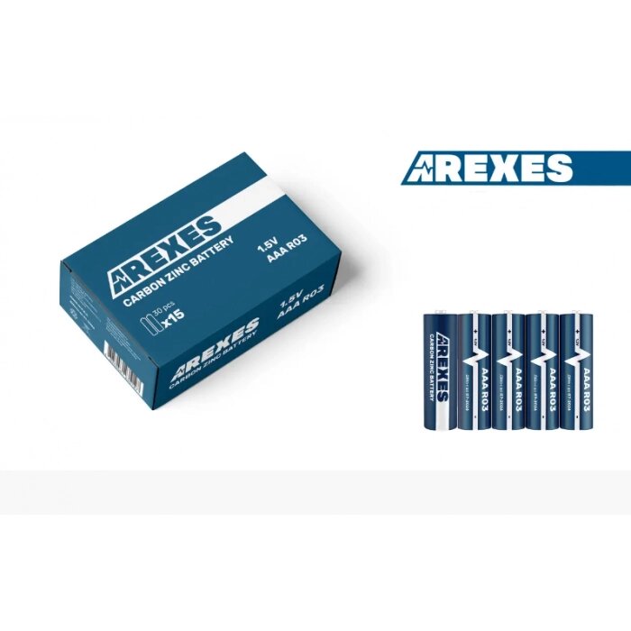 Батарейка Arexes R03/AAA 1.5v цинк карбон (60шт в упаковці) Оригінал від компанії Інтернет-магазин  towershop.online - фото 1