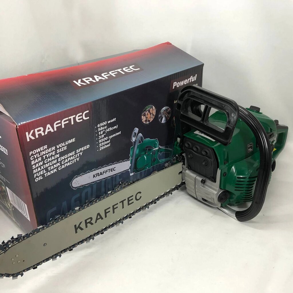 Бензопила ланцюгова 45см KRAFFTEC 5800, Пила ланцюгова бензинова від компанії Інтернет-магазин  towershop.online - фото 1