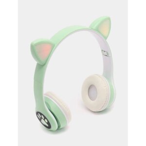 Бездротові навушники з котячими вушками та RGB підсвічуванням Cat VIV-23M Салатові