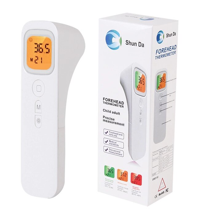 Безконтактний інфрачервоний термометр для тіла Shun Da від компанії Інтернет-магазин  towershop.online - фото 1