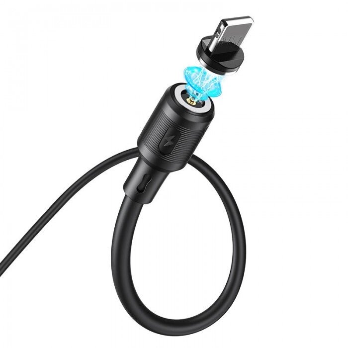 Блискавка Hoco X52 Магнітний кабель Sereno для зарядки чорного кольору від компанії Інтернет-магазин  towershop.online - фото 1