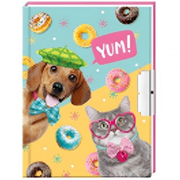 Блокнот на замочці "Пес, кіт та нирки" від компанії Інтернет-магазин  towershop.online - фото 1