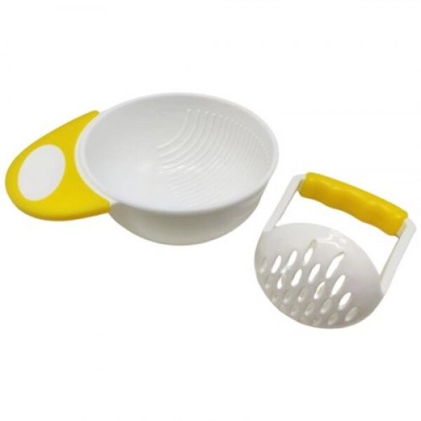 Чаша для подрібнення їжі пластикова (біла із жовтим) від компанії Інтернет-магазин  towershop.online - фото 1