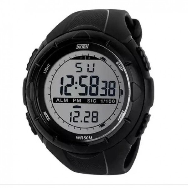 Чоловічий годинник SKMEI 1025BK ARMY BLACK, годинник тактичний протиударний. Колір чорний від компанії Інтернет-магазин  towershop.online - фото 1