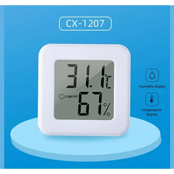 Цифровий термометр гігрометр (від -50 до + 70 С; від 0 до 99 %) CX-1207 від компанії Інтернет-магазин  towershop.online - фото 1